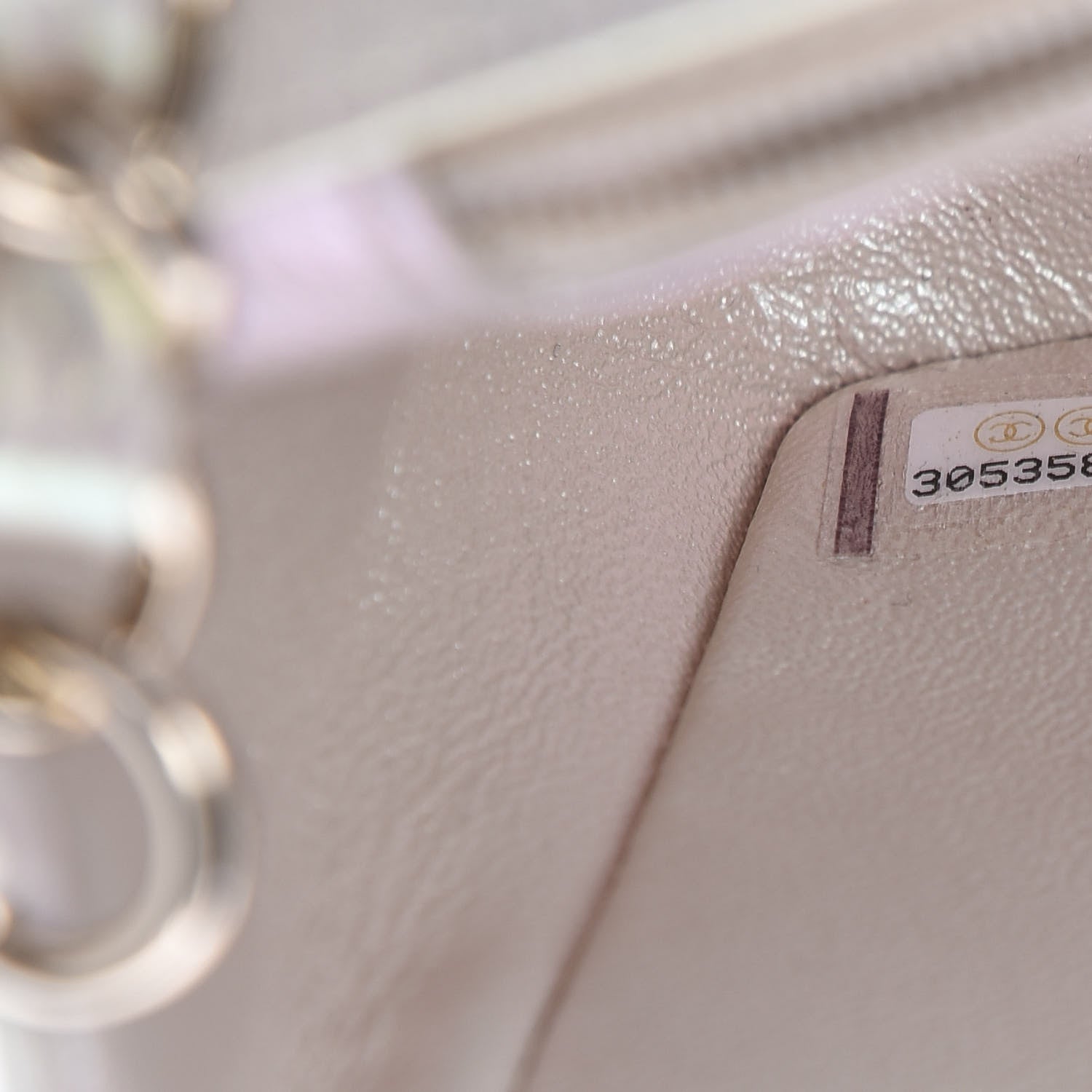 Chanel Iridescent Lambskin Quilted Mini Rectangular Flap Ivory 7 of 9