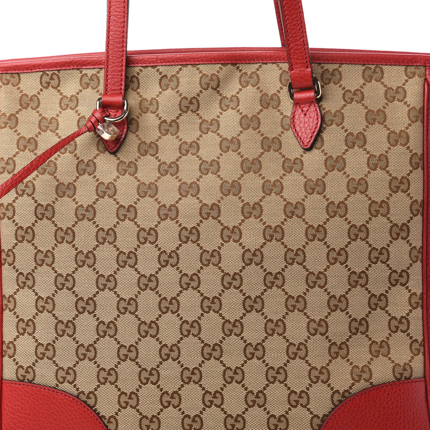 Gucci Monogram Bree Zippered Tote Beige Red 10 of 10