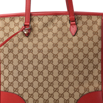Gucci Monogram Bree Zippered Tote Beige Red 10 of 10