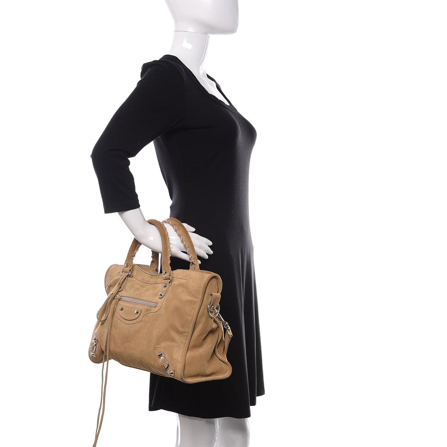 Baby Daim Suede Classic Hardware Silver City Beige Latte