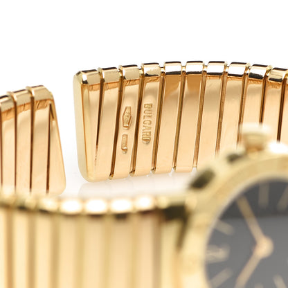 Bulgari 18K Yellow Gold 23mm Tubogas Quartz Watch Black 11 of 14