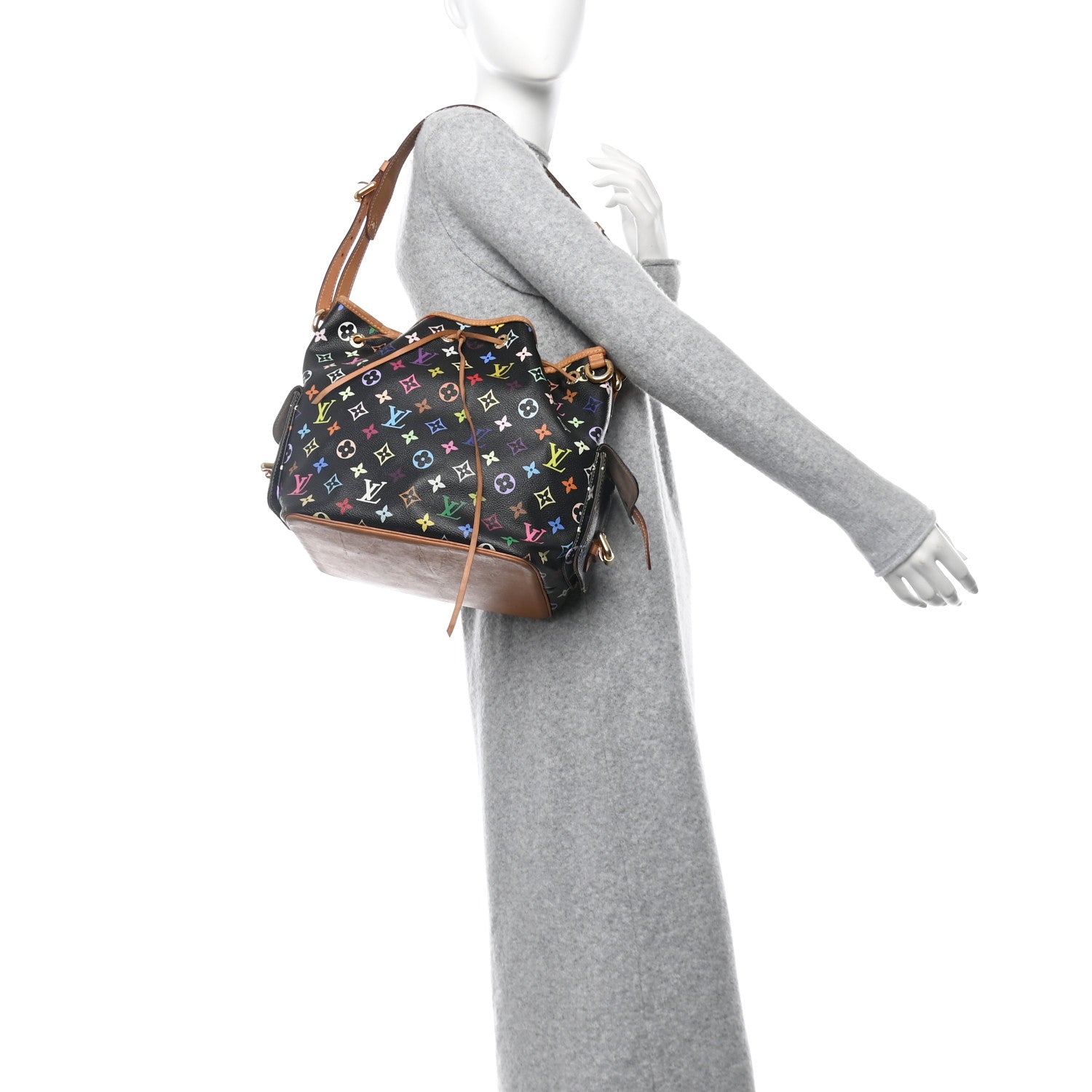 Louis Vuitton Monogram Multicolor Petit Noe Black 2 of 10