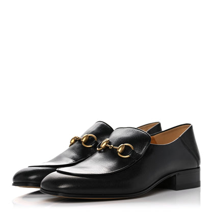 Gucci Goatskin Womens Horsebit Mid-Heel Loafers 39 Black 3 of 14