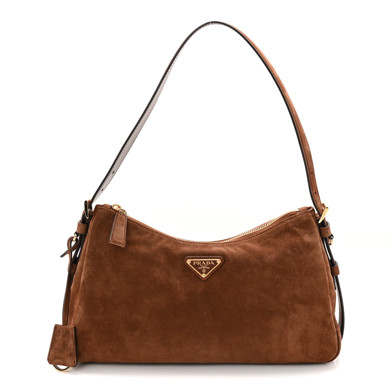 Prada Scamosciato Suede Medium Aimee Shoulder Bag Cacao 1 of 10