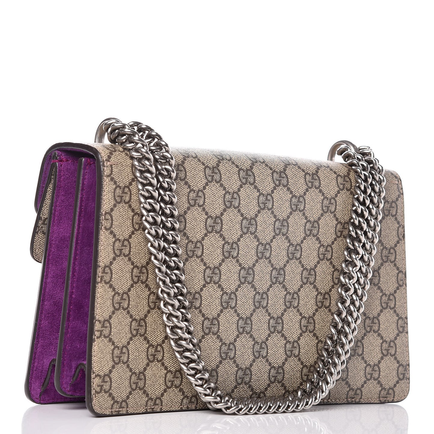 GG Supreme Monogram Embroidered Small Dionysus Shoulder Bag Purple