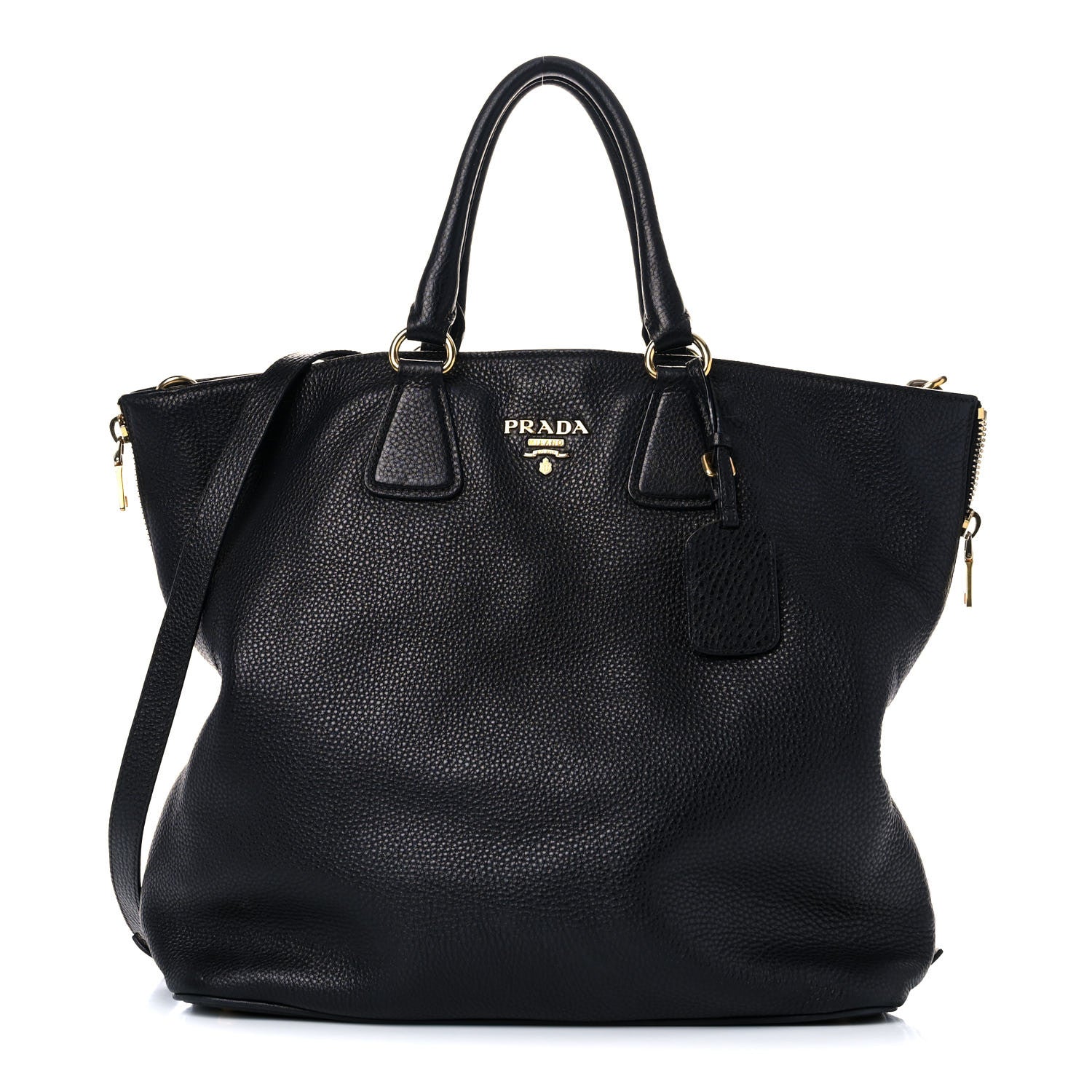 Prada Vitello Daino Tote Black 1 of 11