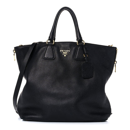 Prada Vitello Daino Tote Black 1 of 11
