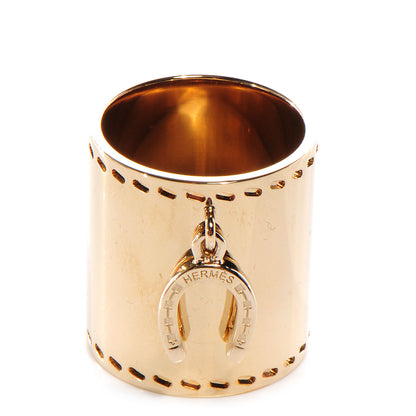Hermes Charms Fer a Cheval Horseshoe Scarf Ring Gold 1 of 6
