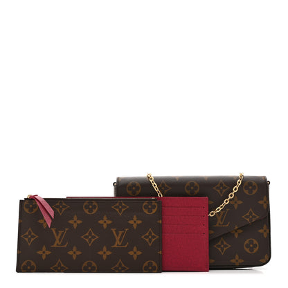 Louis Vuitton Monogram Pochette Felicie Chain Wallet Fuchsia 3 of 10