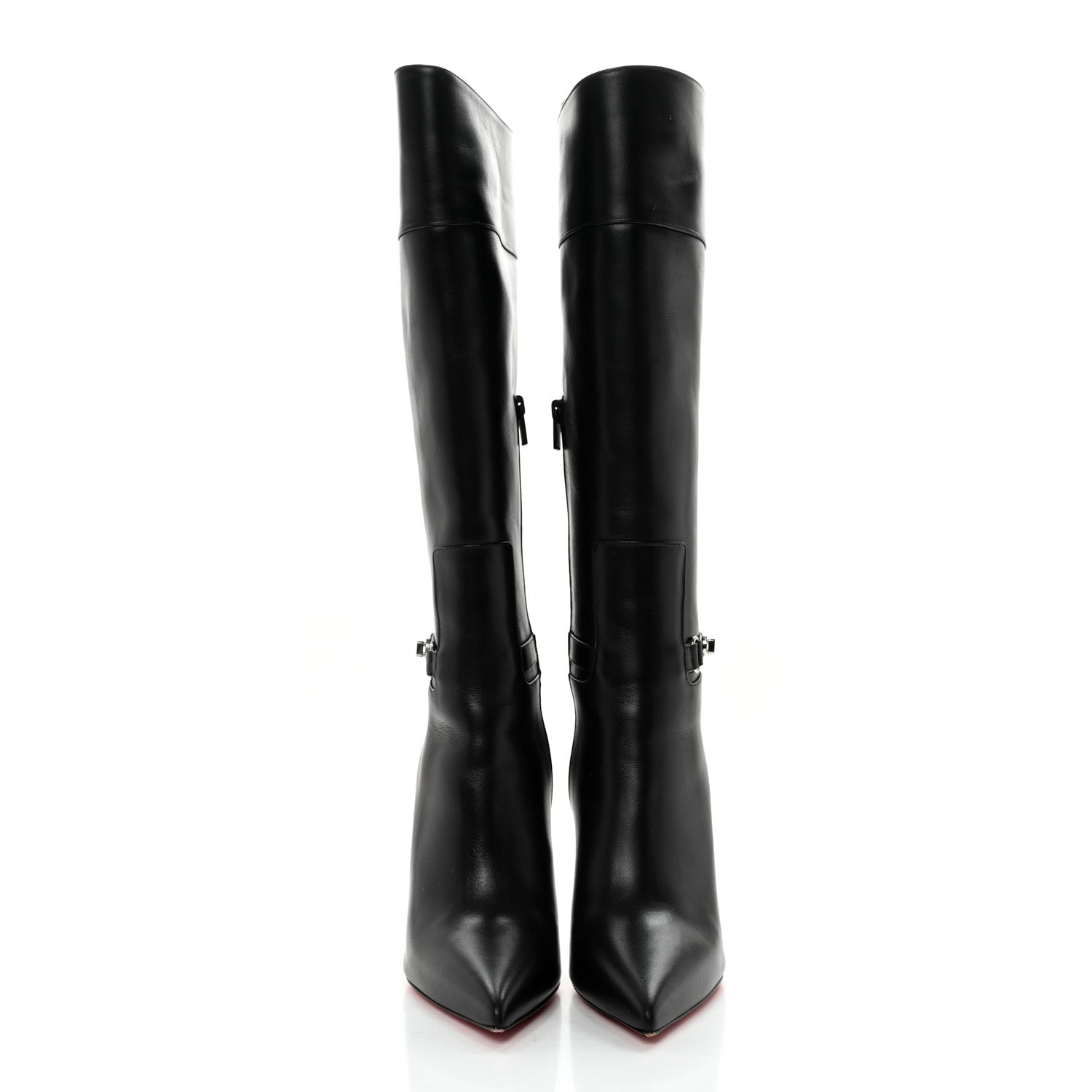 Christian Louboutin Calfskin Lock Kate Botta 100 Knee High Boots 40 Black 2 of 13
