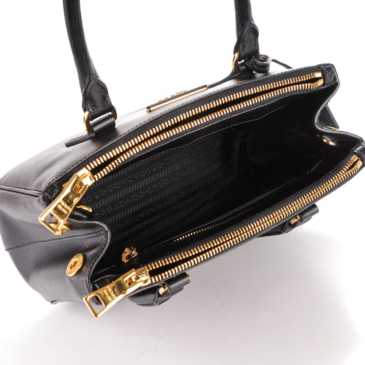 Prada Saffiano Mini Galleria Double Zip Tote Black 5 of 8