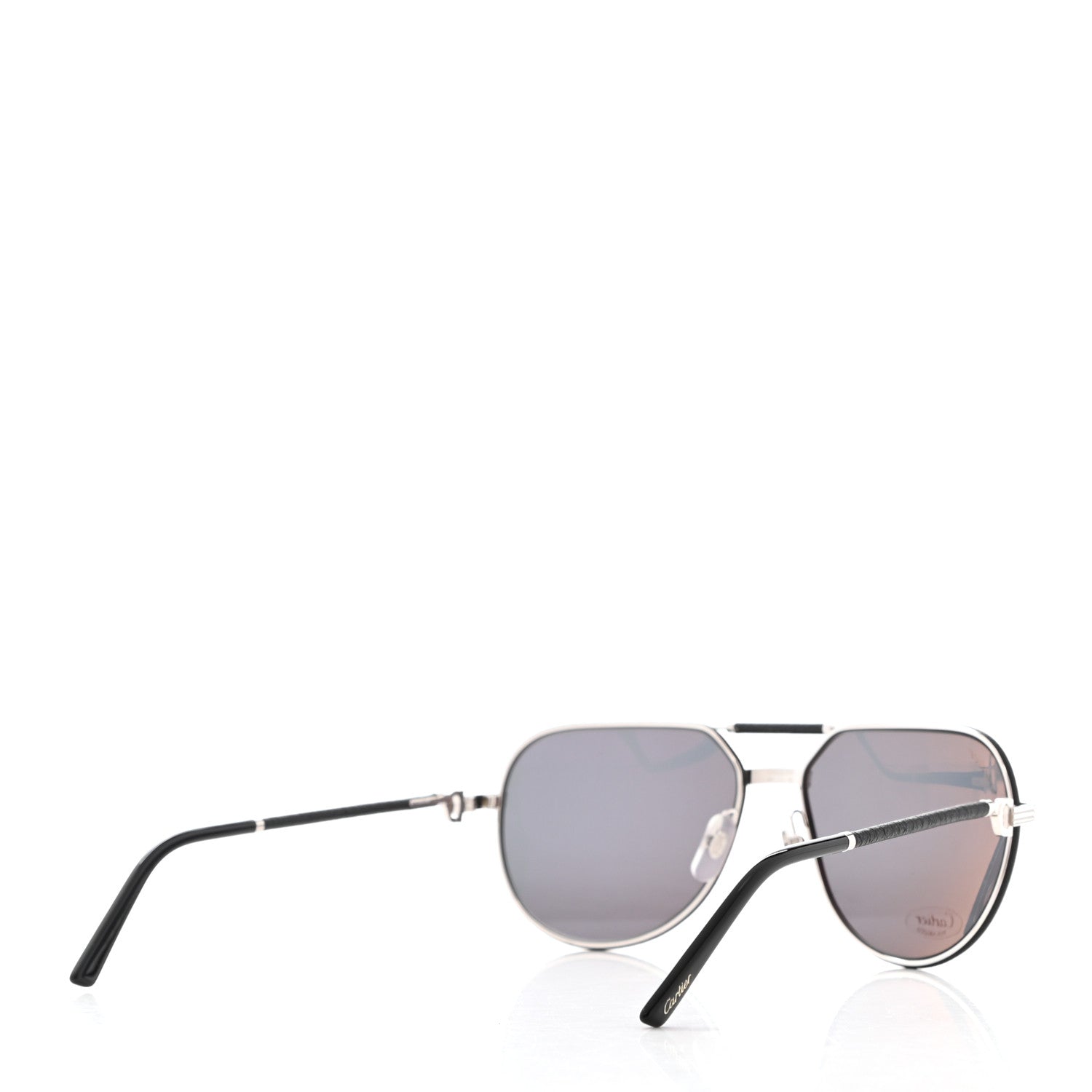 Cartier Panthere De Cartier Aviator Sunglasses Silver 4 of 9