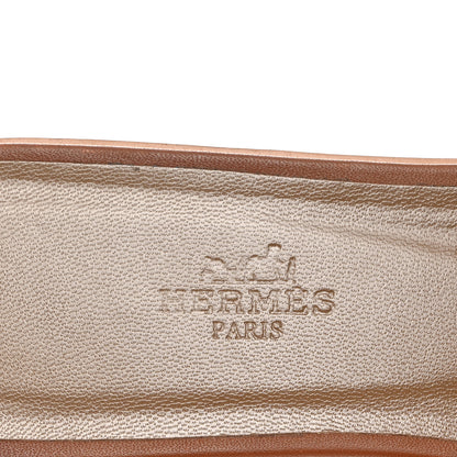 Hermes Box Calfskin Oran Sandals 38 Gold 6 of 10