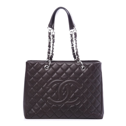 Chanel Caviar Quilted Grand Shopping Tote GST Dark Brown 1 of 10