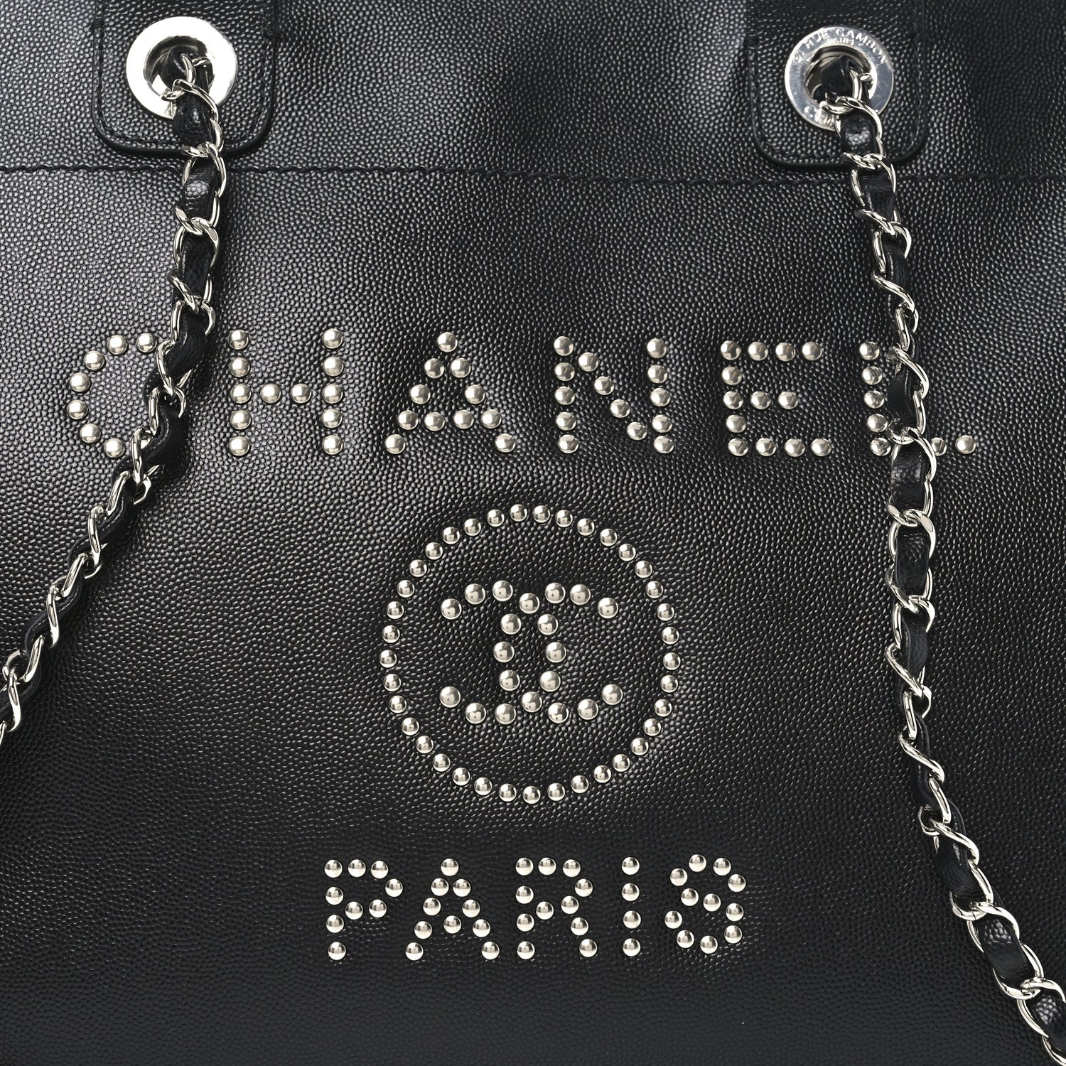 Chanel Caviar Medium Studded Deauville Tote Black 8 of 10