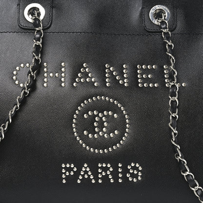 Chanel Caviar Medium Studded Deauville Tote Black 8 of 10