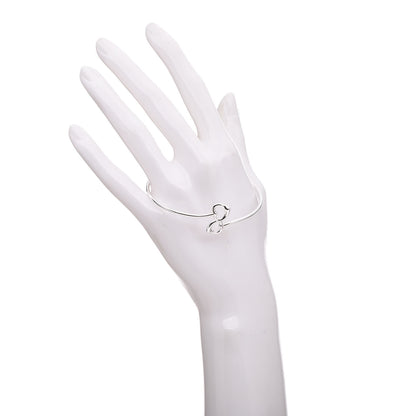 Tiffany Sterling Silver Elsa Peretti Double Open Heart Bangle Bracelet 2 of 5
