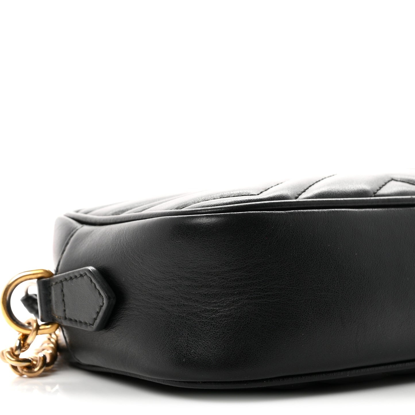 Calfskin Matelasse Mini GG Marmont Chain Shoulder Bag Black