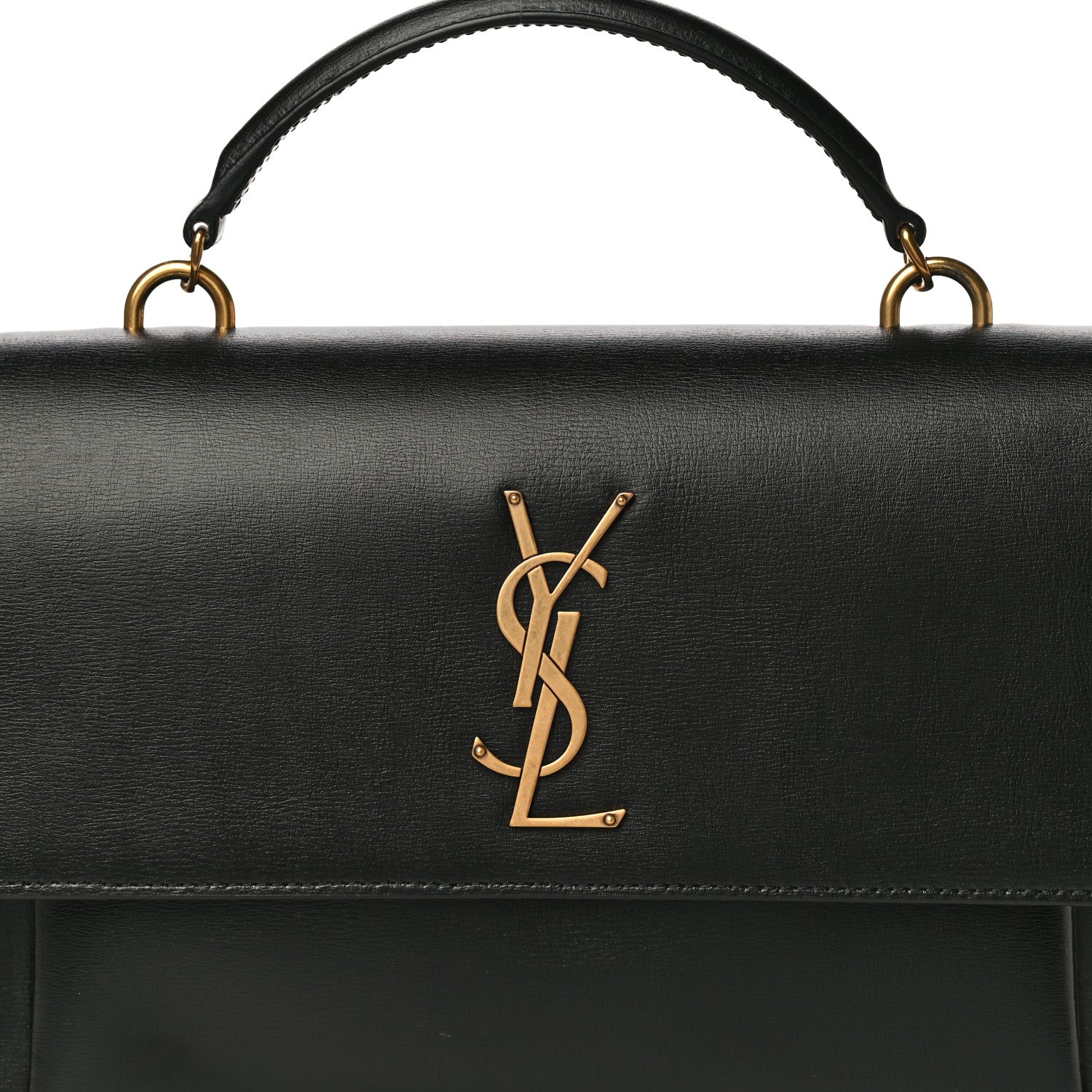 Saint Laurent Smooth Calfskin Medium Monogram Sunset Satchel Black 7 of 11
