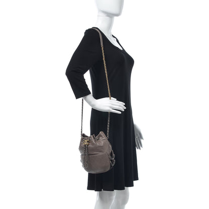 Chanel Calfskin Quilted Small Gabrielle Bucket Grey 2 of 7