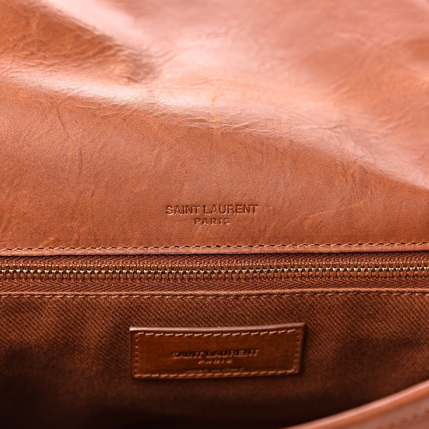 Saint Laurent Calfskin Monogram Medium Niki Chain Satchel Cognac 6 of 19
