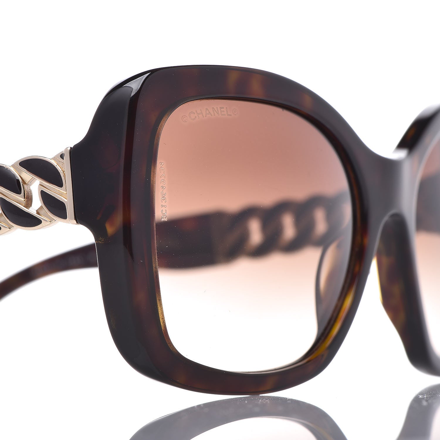 Chanel Acetate Metal Chain Square Sunglasses 5305 Brown 7 of 8