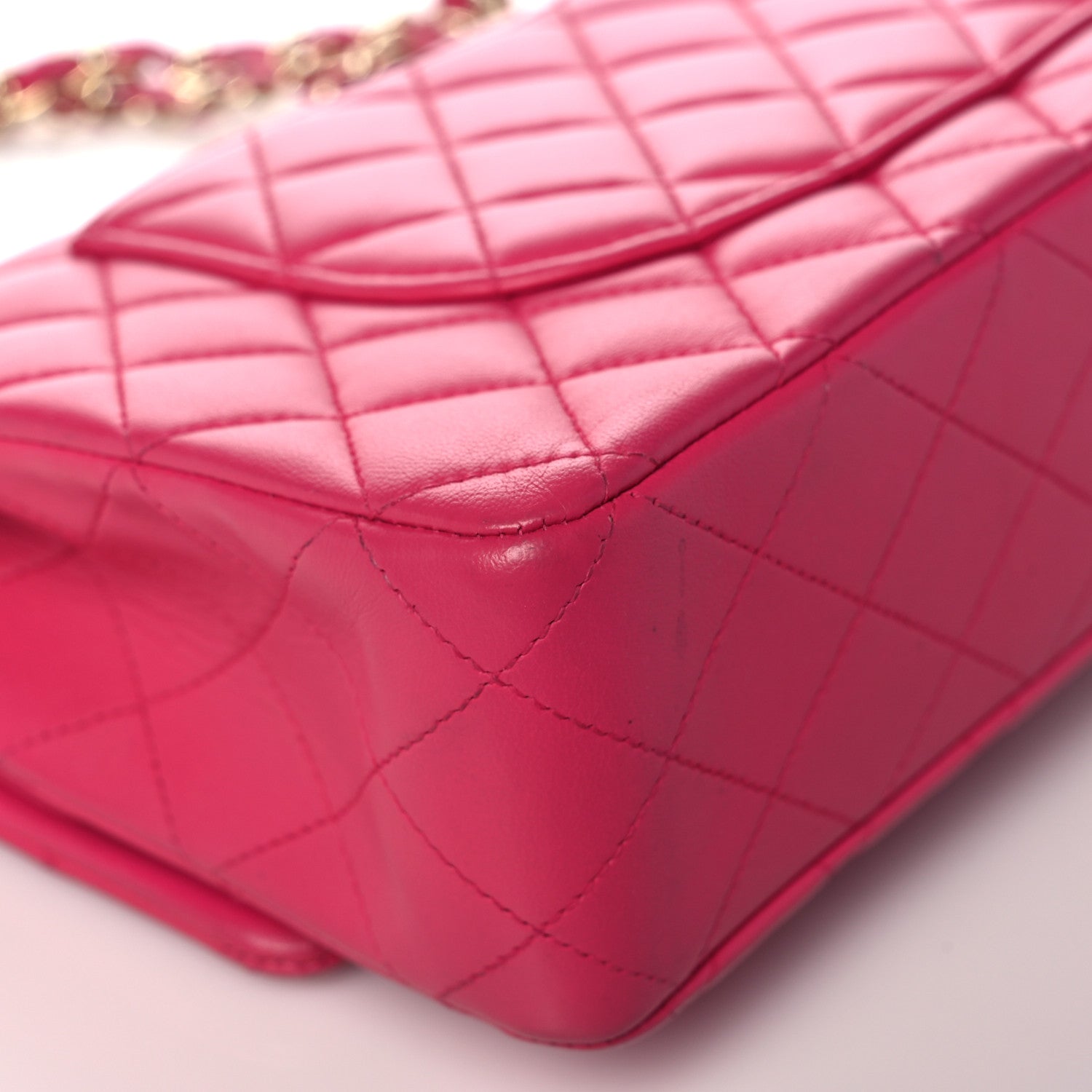 Chanel Lambskin Quilted Medium Double Flap Dark Pink 11 of 21