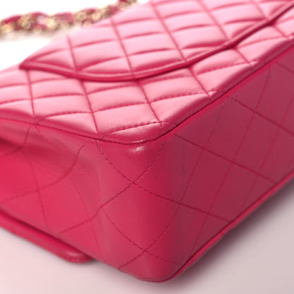 Chanel Lambskin Quilted Medium Double Flap Dark Pink 11 of 21