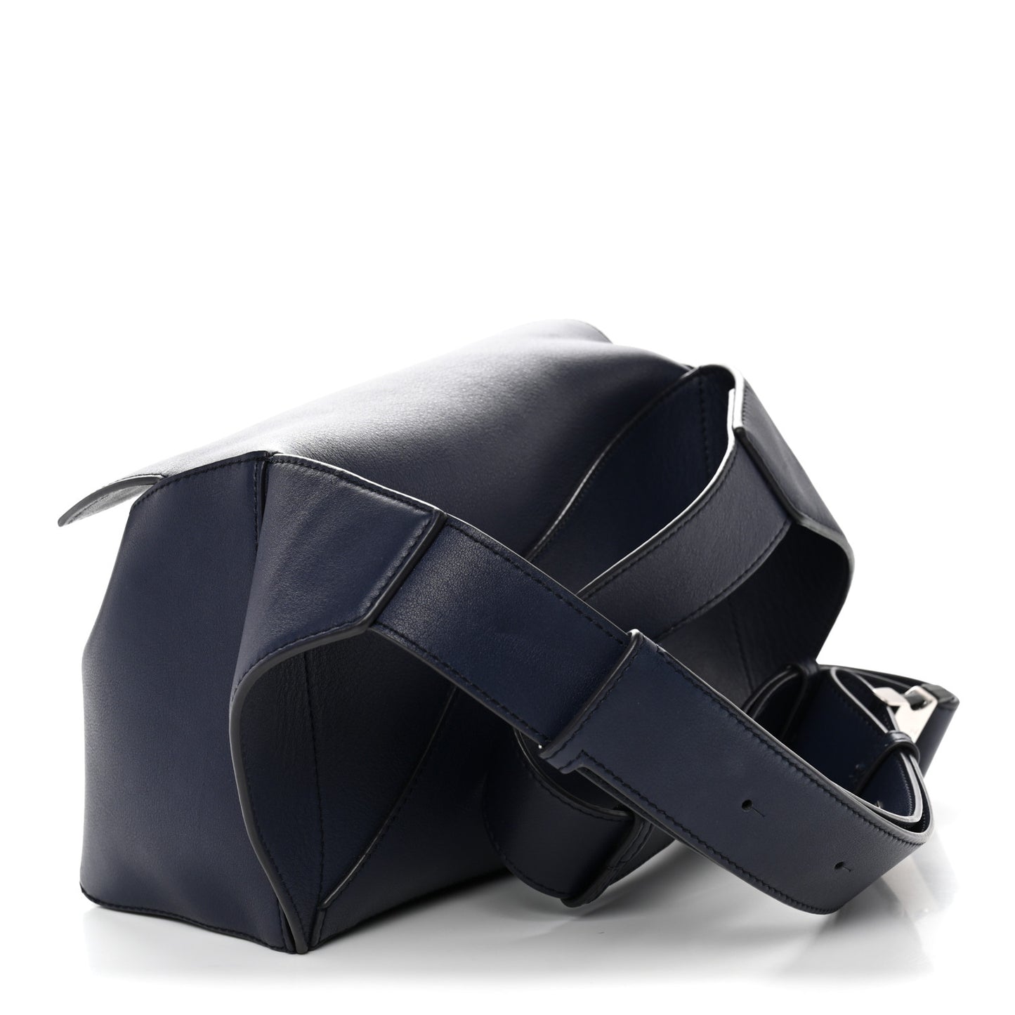 Calfskin Small Puzzle Edge Bumbag Navy Blue