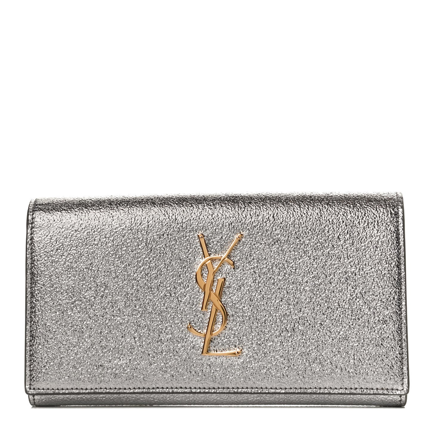 Metallic Calfskin Classic Monogram Cassandre Wallet Silver