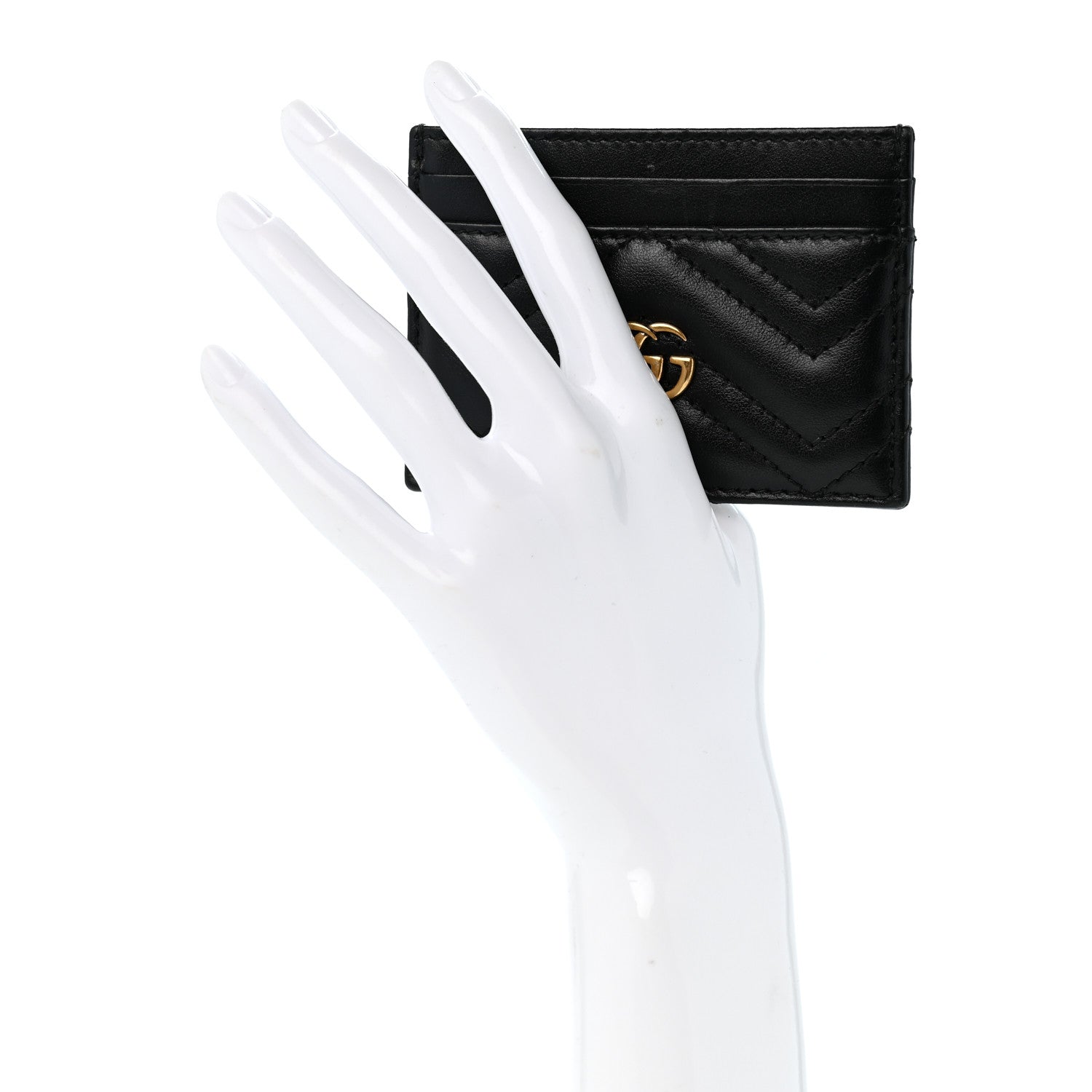 Gucci Calfskin Matelasse GG Marmont Card Holder Black 2 of 7