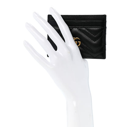 Gucci Calfskin Matelasse GG Marmont Card Holder Black 2 of 7