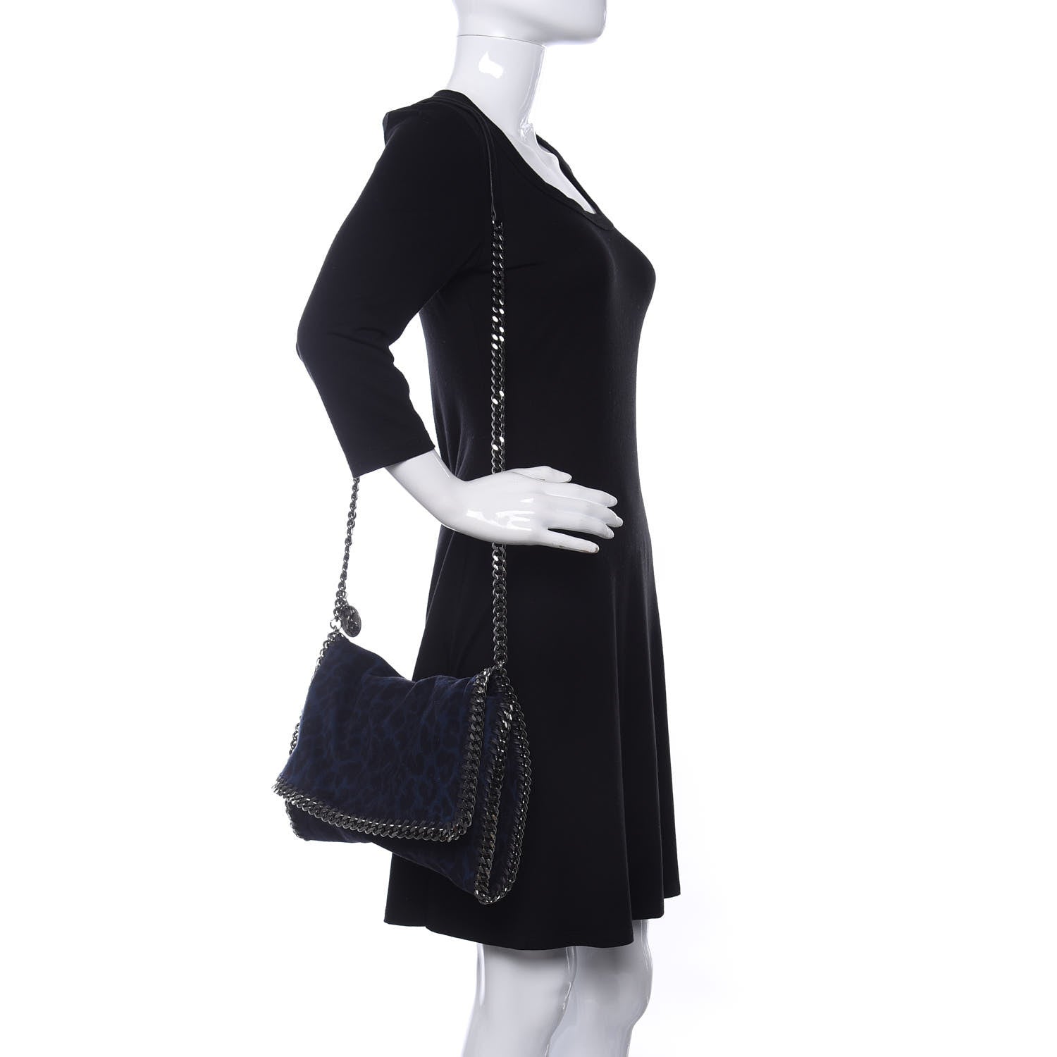 Stella McCartney Shaggy Deer Leopard Print Falabella Messenger Blue 2 of 8