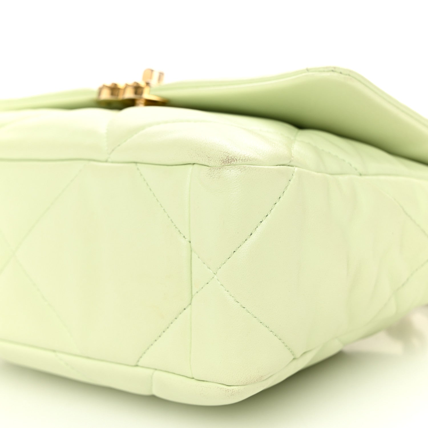 Chanel Lambskin Quilted Medium Chanel 19 Flap Light Green 10 of 12