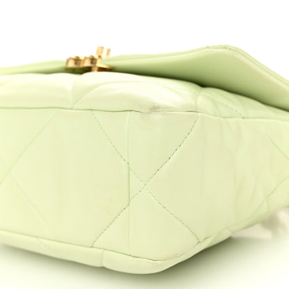 Chanel Lambskin Quilted Medium Chanel 19 Flap Light Green 10 of 12