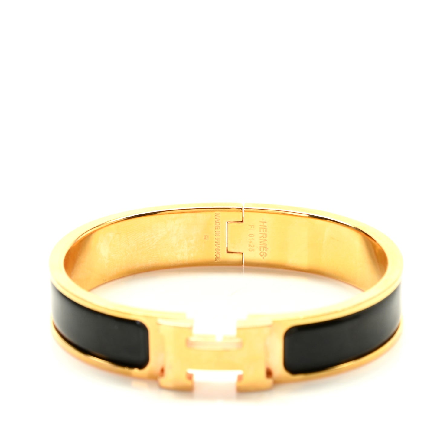 Enamel Narrow Clic Clac H Bracelet PM Black