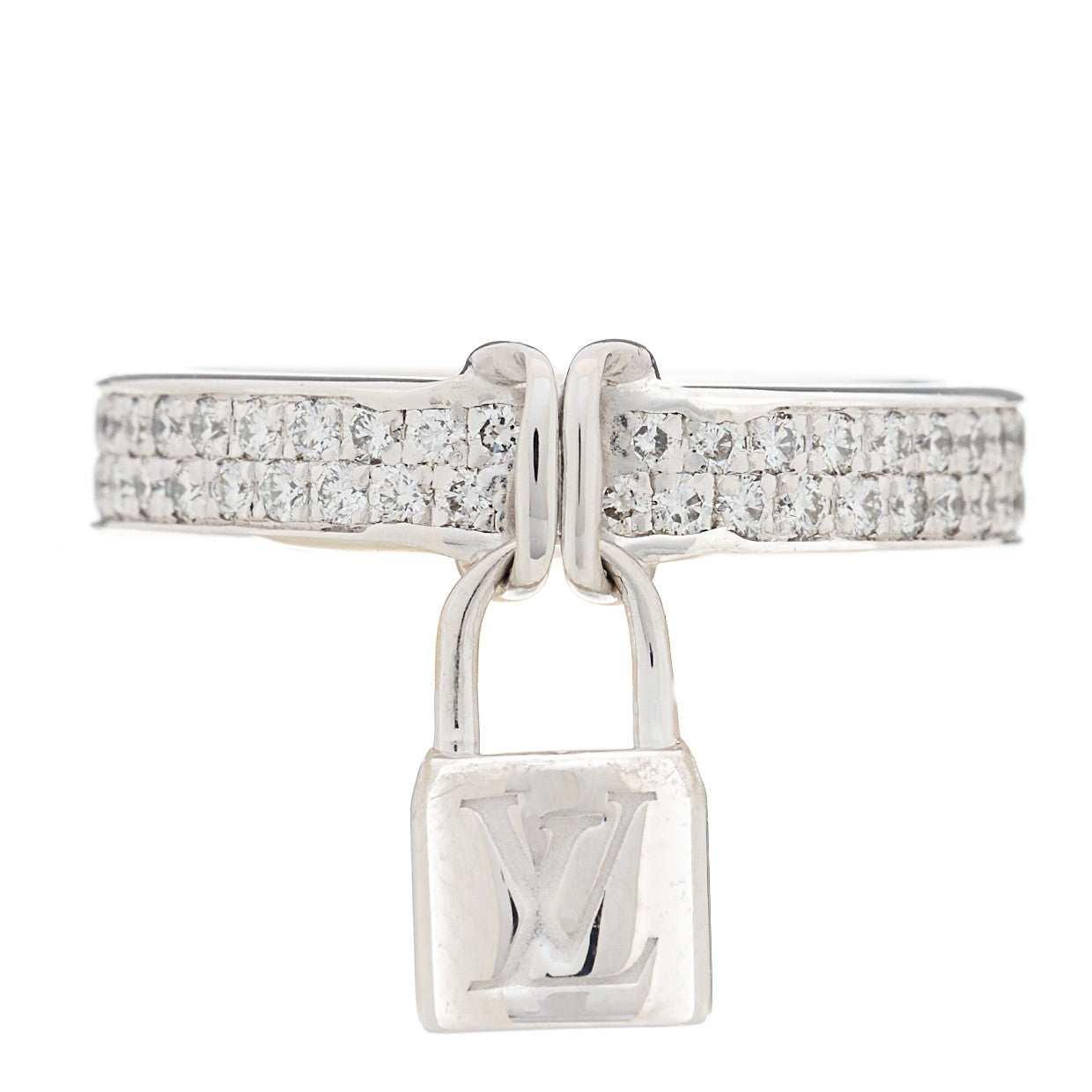 18K White Gold Diamond Lockit Ring 47 4.25