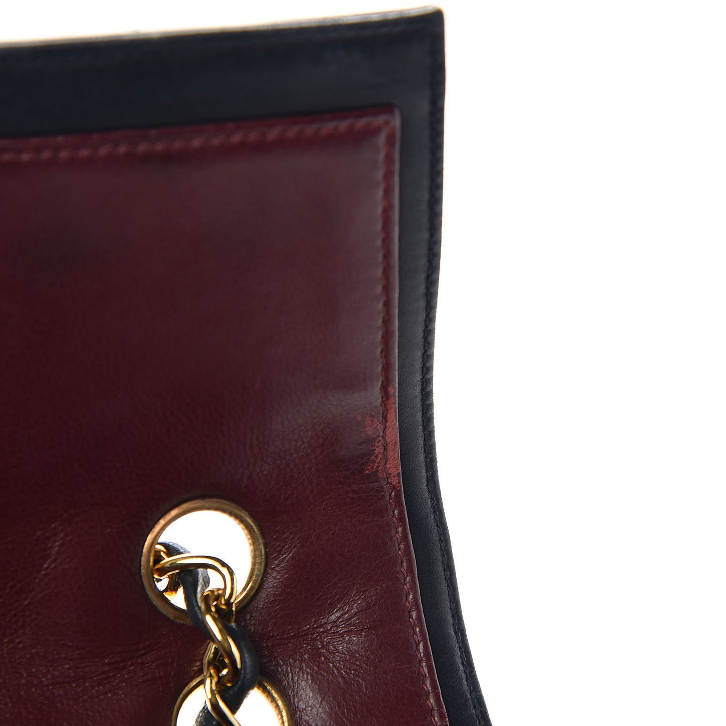 Lambskin Quilted Medium Single Flap Navy Blue