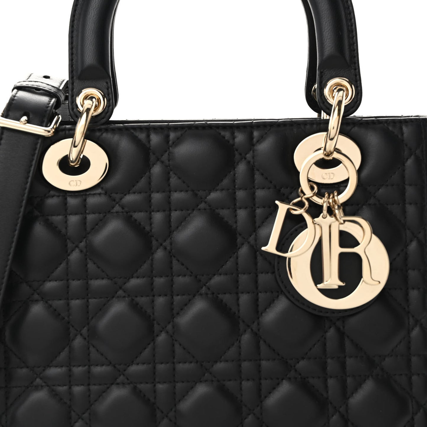 Lambskin Cannage Medium Lady Dior Black