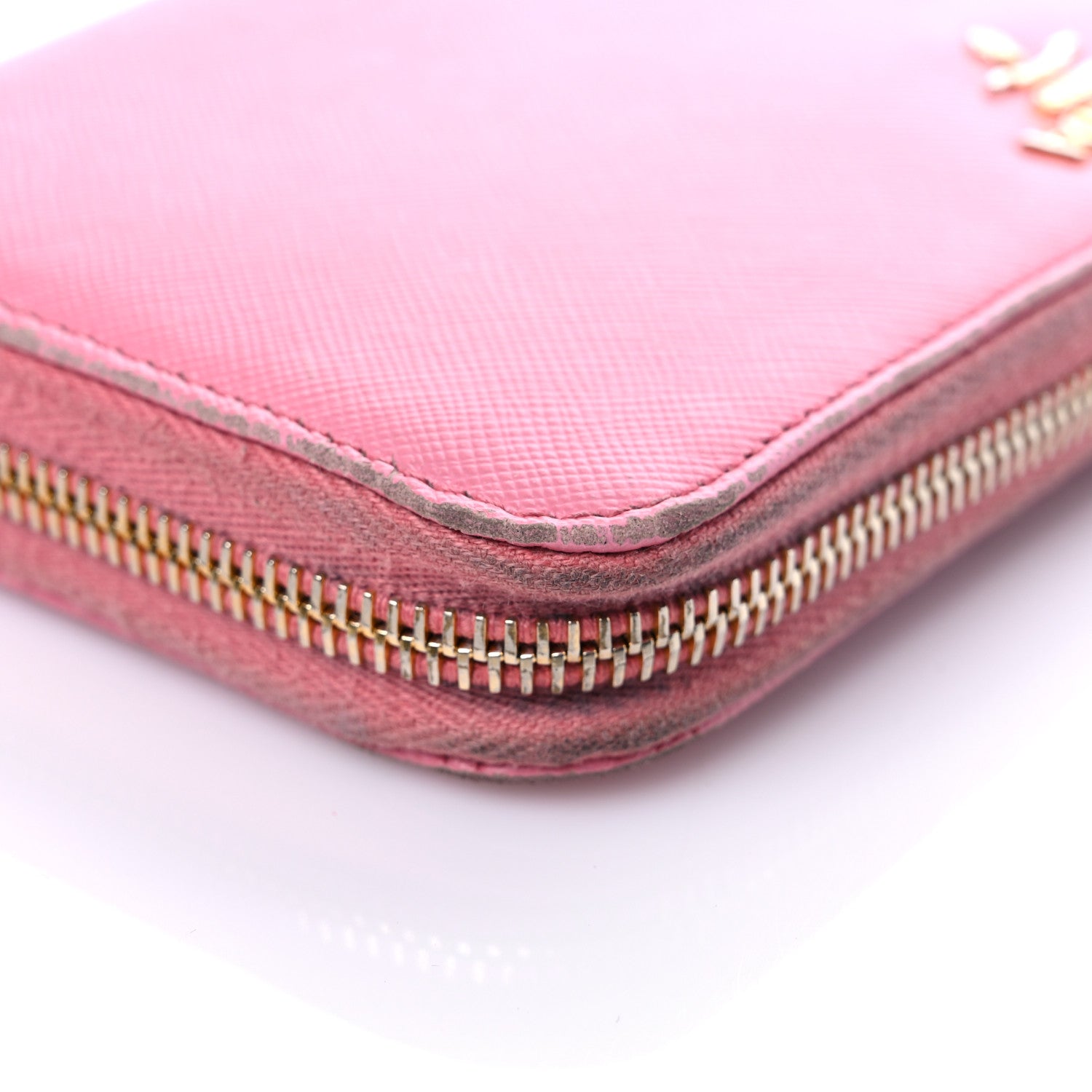 Prada Saffiano Metal Zip Around Wallet Geranio 9 of 23