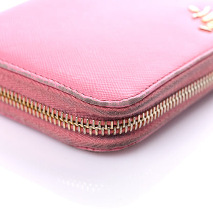 Prada Saffiano Metal Zip Around Wallet Geranio 9 of 23