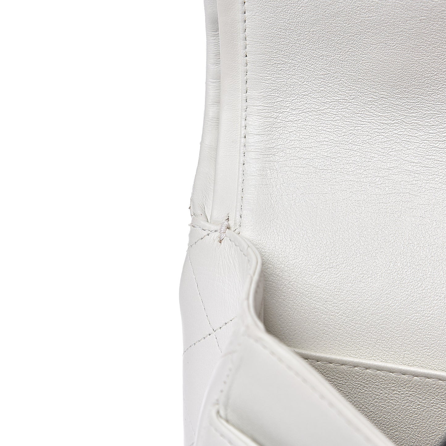 Lambskin Quilted Medium Double Flap White