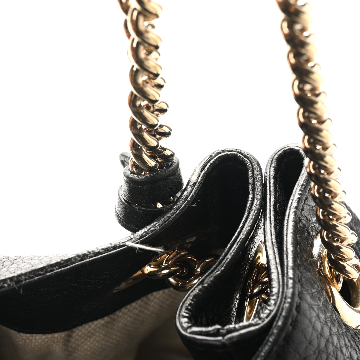 Gucci Pebbled Calfskin Medium Soho Chain Shoulder Bag Black 12 of 13