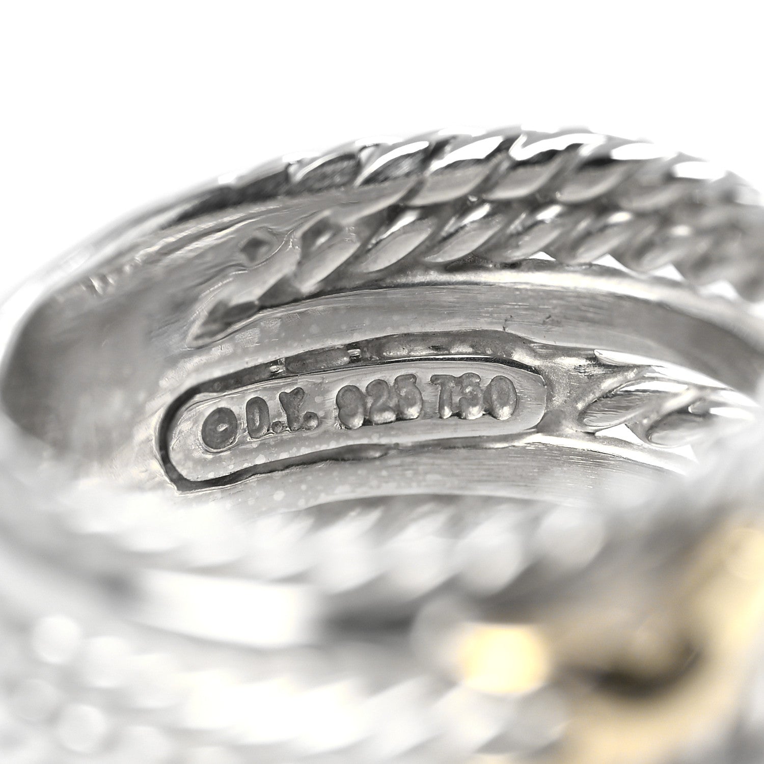 David Yurman Sterling Silver 18K Yellow Gold Double X Crossover Ring 47 4 4 of 4