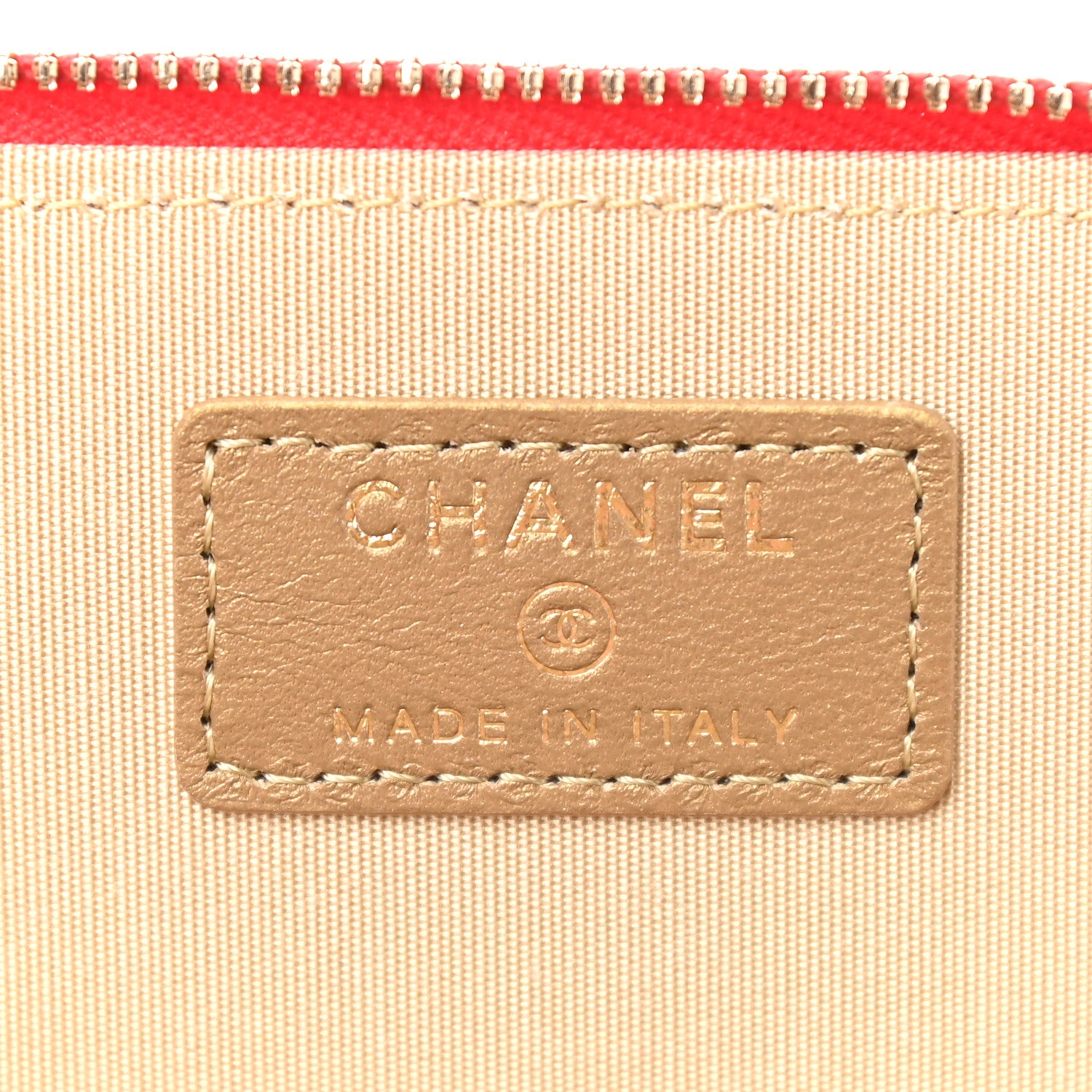 Chanel Lambskin Quilted Pearl Crush Small Vanity Case With Chain Red 6 of 9
