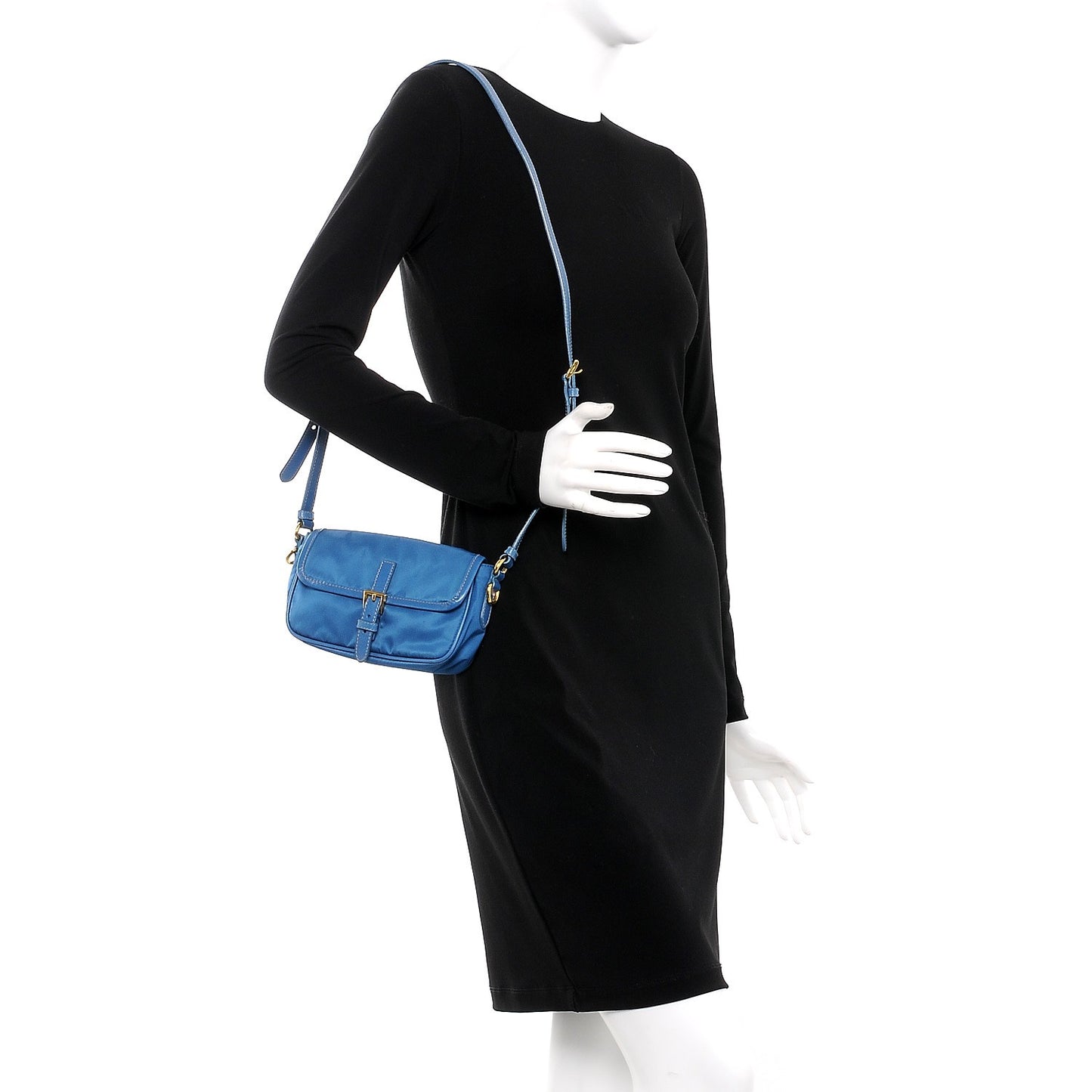 Tessuto Nylon Crossbody Bag Turchese