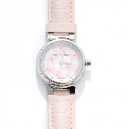 Louis Vuitton Stainless Steel Douceur Diamond Mother of Pearl 28mm Tambour Lovely Quartz Watch Pink 1 of 8