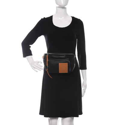 Loewe Calfskin Logo Patch Belt Bag Black 2 of 9
