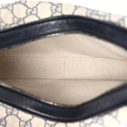 Gucci GG Supreme Monogram Textured Calfskin Web Large Attache Shoulder Bag Beige Blue 5 of 10