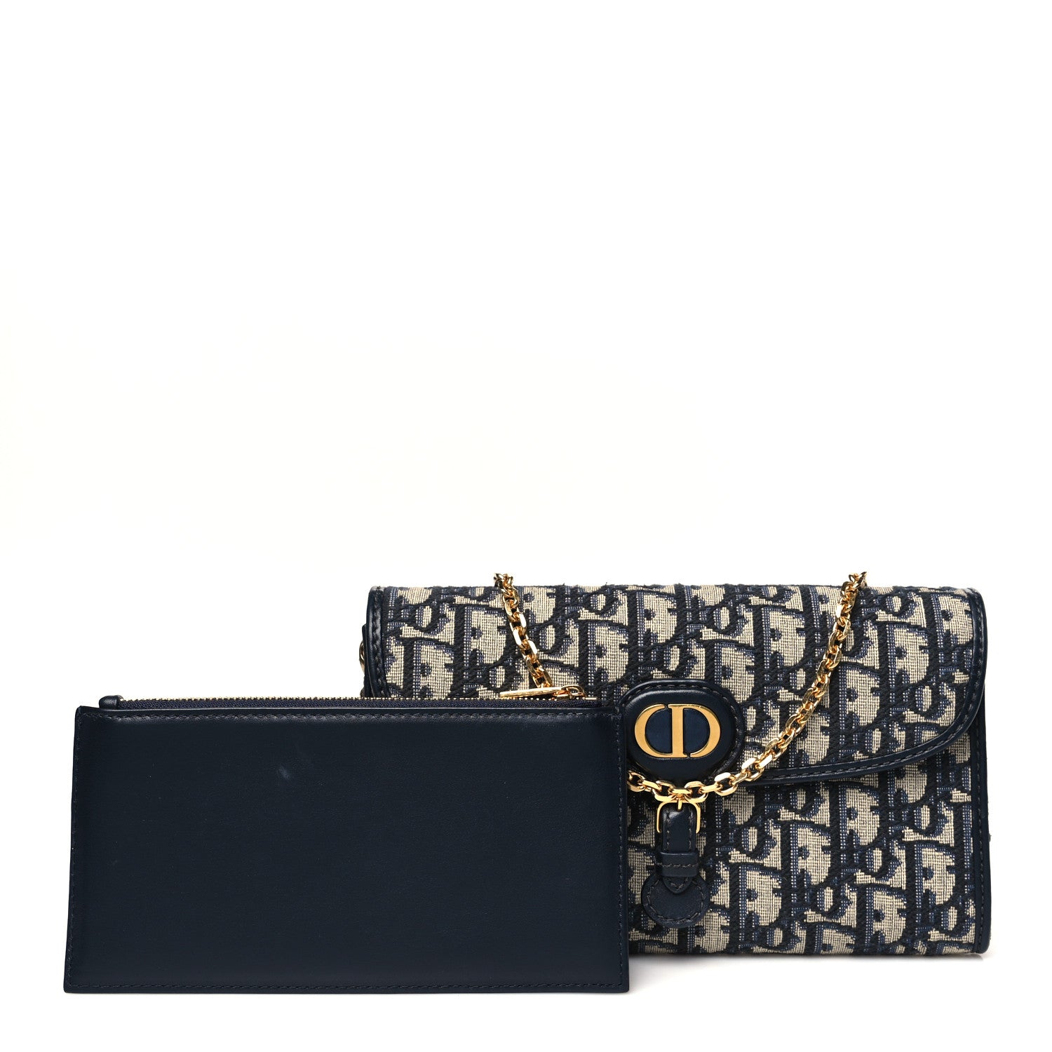 Christian Dior Oblique Bobby East West Pouch With Chain Blue 2 of 11